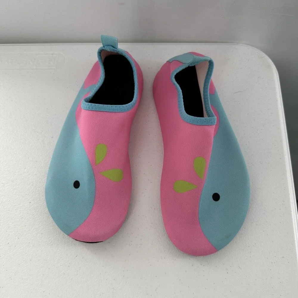 Water Swim Shoes 2-3 Girls Youth pink blue whale‎ lake sports outdoor 8.5